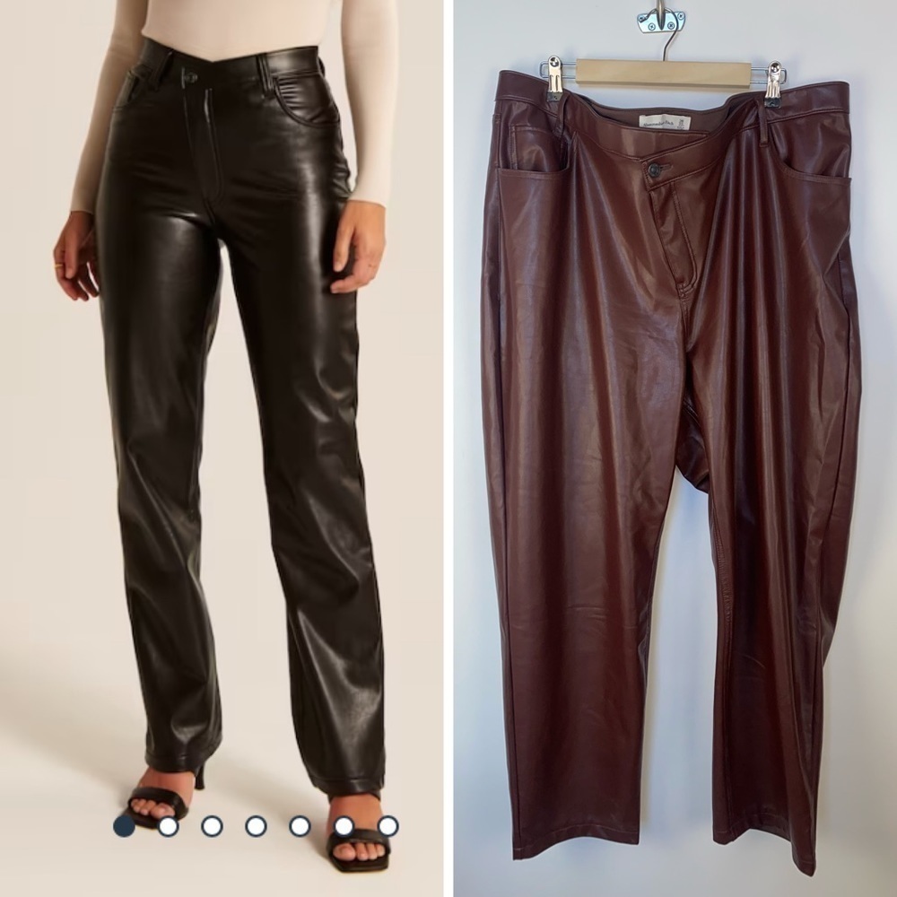 Abercrombie | Criss Cross Waistband Vegan Leather‎ 90's straight Pants